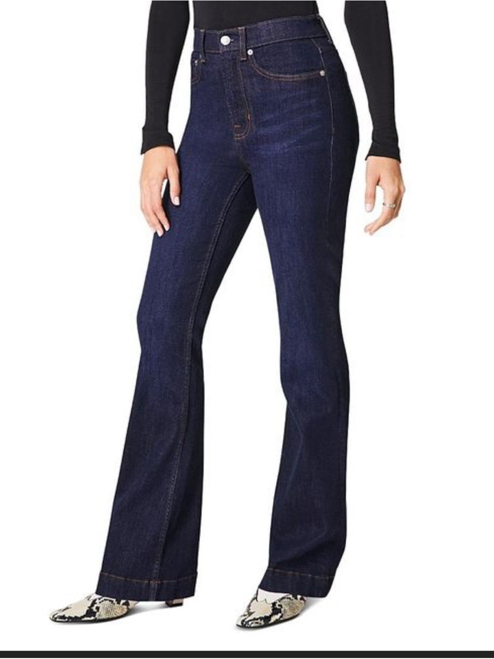 SPANX High-Rise Dark Blue Women's Bootcut Trouser Jeans